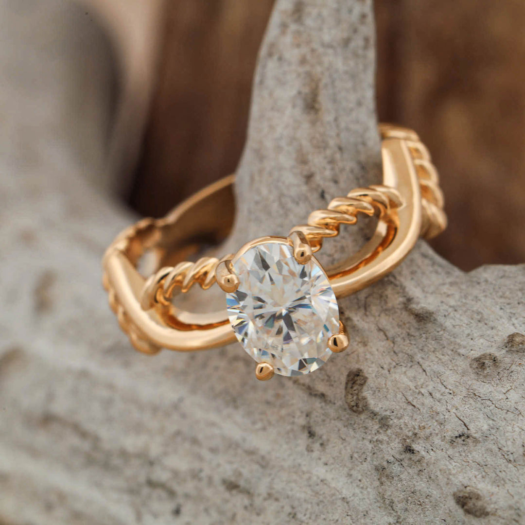 Oval Diamond Solitaire Ring