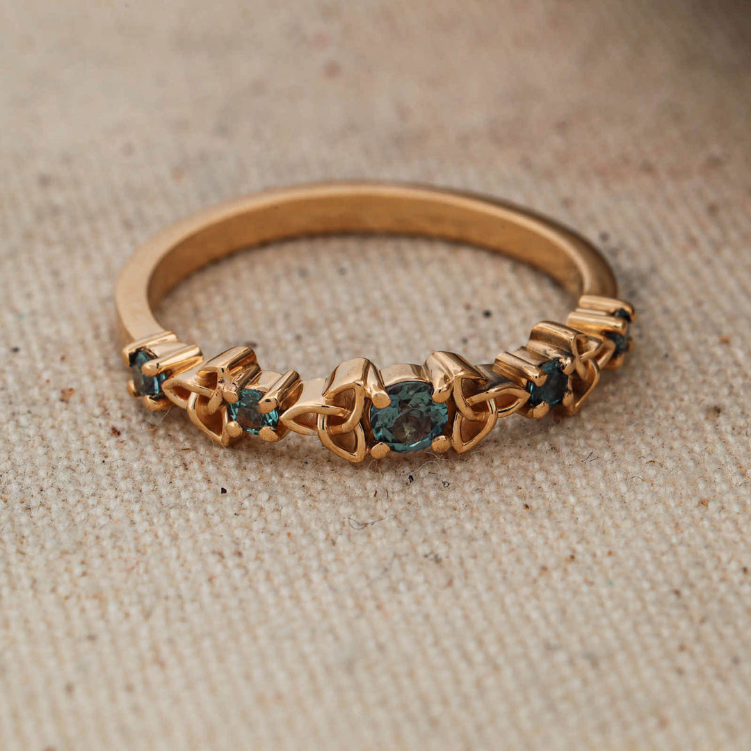 Alexandrite and Celtic Knot Stacking Band