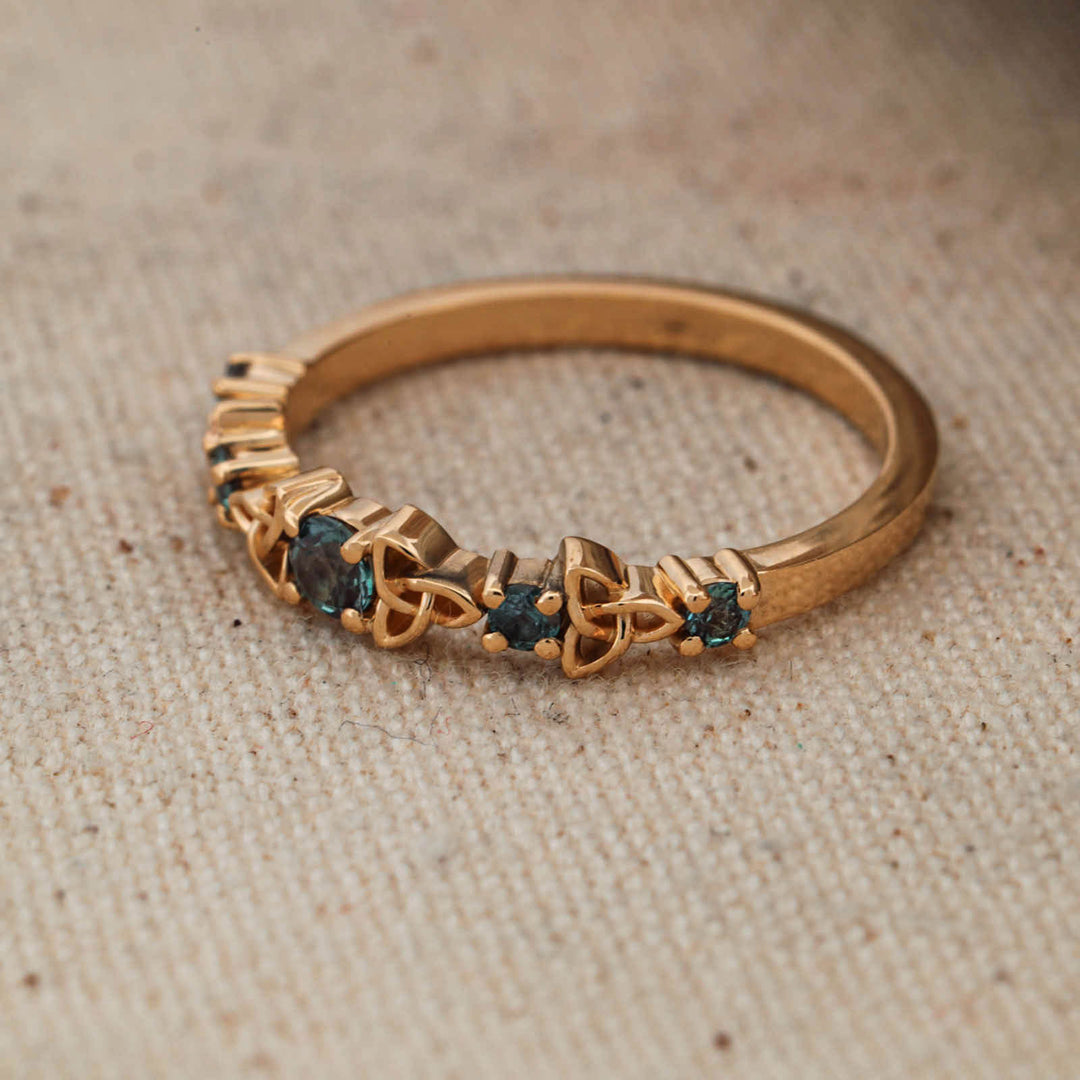 Alexandrite and Celtic Knot Stacking Band