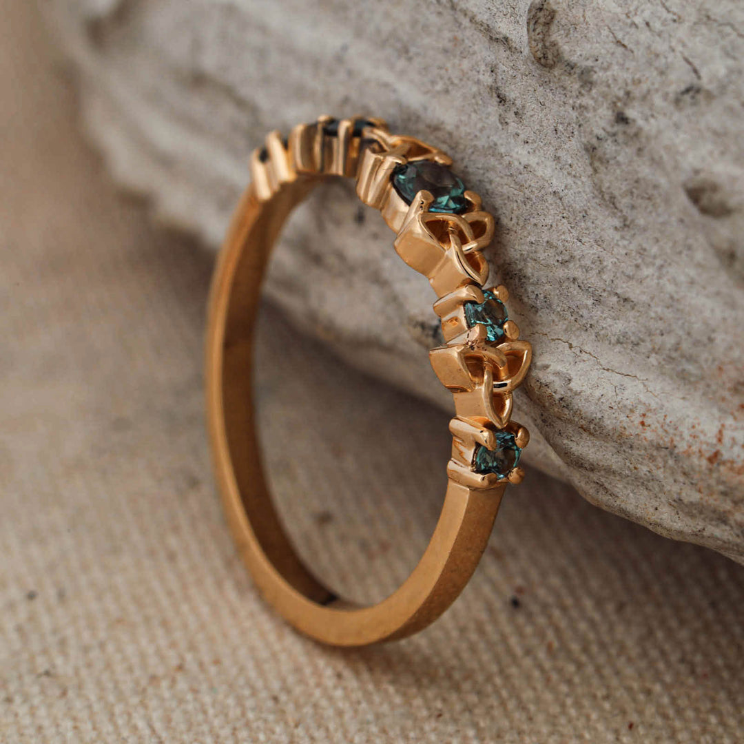Alexandrite and Celtic Knot Stacking Band