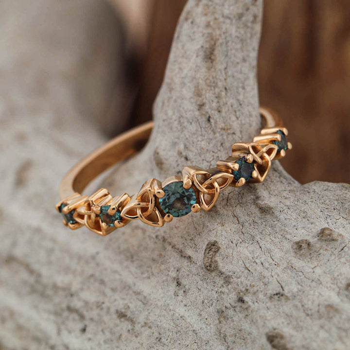 Alexandrite and Celtic Knot Stacking Band