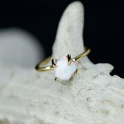 Raw Cut Opal Solitaire Ring