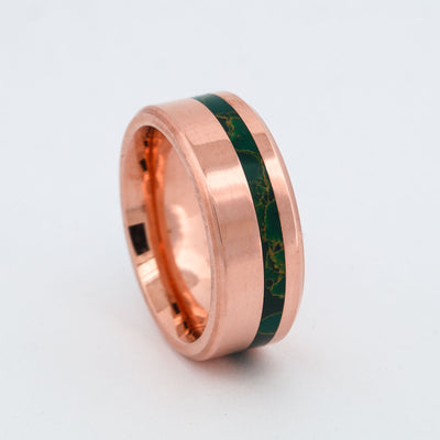 SALE RING - Rose Gold & Arizona Jade - Size 6.5