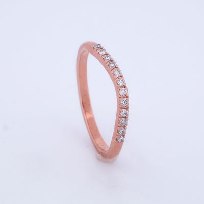 SALE RING - Rose Gold Diamond Stacking Band - Size 8.75