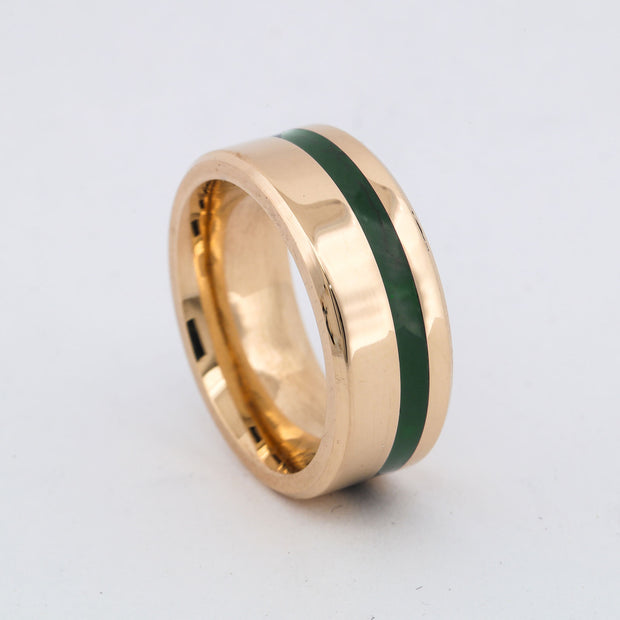 SALE RING - Yellow Gold & Imperial Jade - Size 6