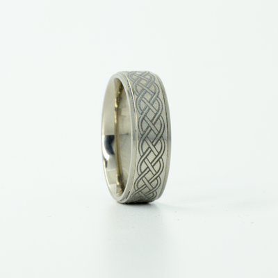 SALE RING - Titanium with Celtic Knot Design - Size 6