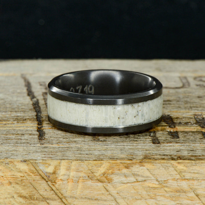 Black Zirconium with Elk Antler Inlay