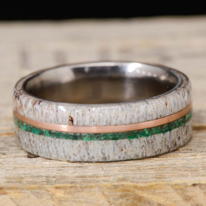 Antler, Rose Gold, Malachite