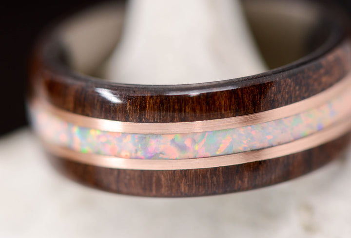 Walnut, White Opal, Rose Gold