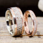 Antler Channel Rings with Rose Gold