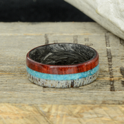 The Outdoorsman - Forged Carbon Fiber with Antler, Turquoise, and Bloodwood