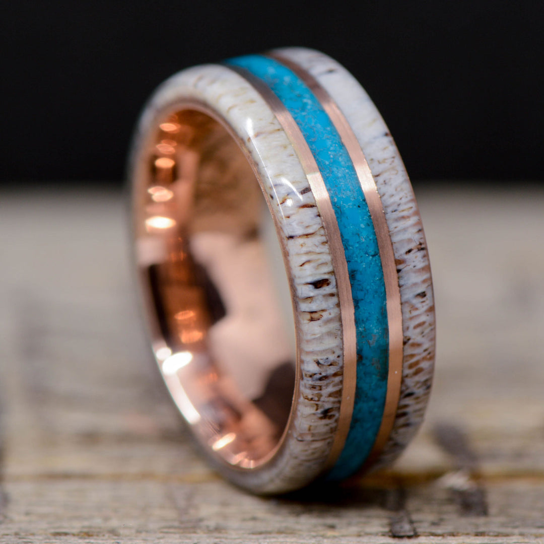 Antler, Turquoise, Rose Gold