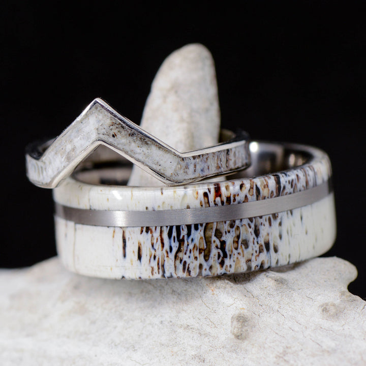 Antler and Metal V-Ring