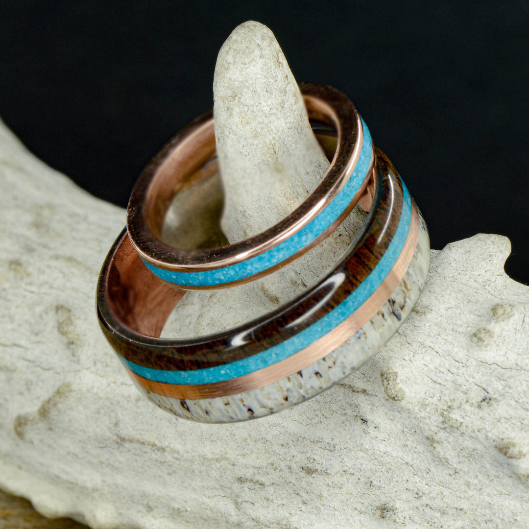 Walnut, Turquoise, Rose Gold, & Antler