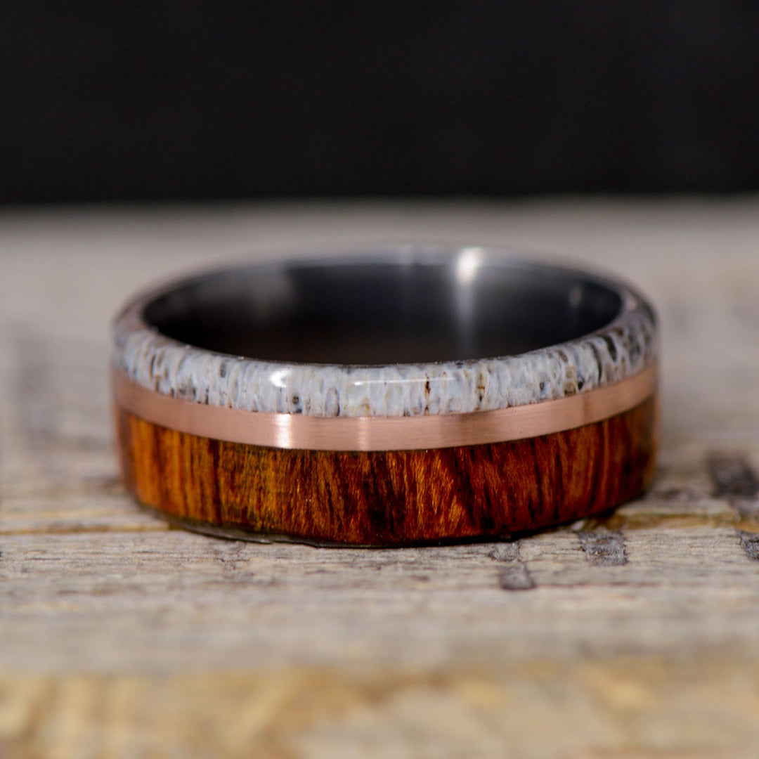 Elk Antler, Rose Gold, and Desert Ironwood Inlays