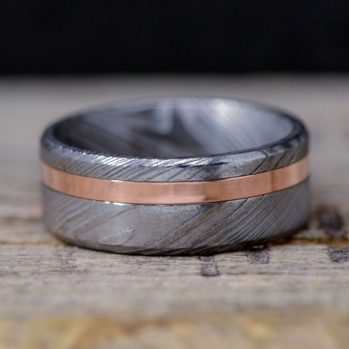 Polished Damascus Steel, Rose Gold