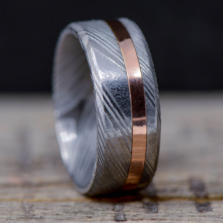 Polished Damascus Steel, Rose Gold