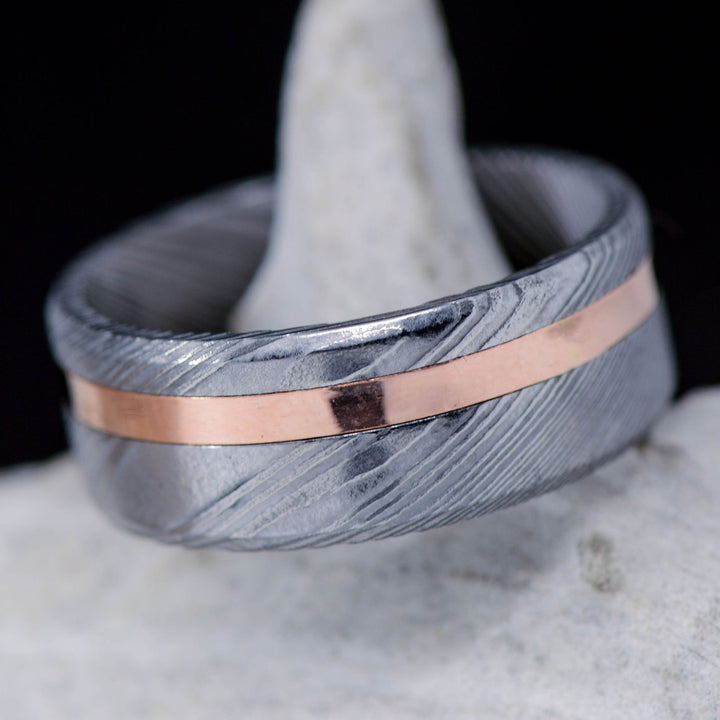 Polished Damascus Steel, Rose Gold