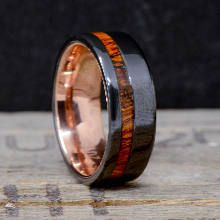 Gold Sleeve, Black Zirconium, & Ironwood Inlay