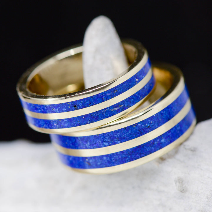 Gold, Blue Lapis Lazuli Inlays