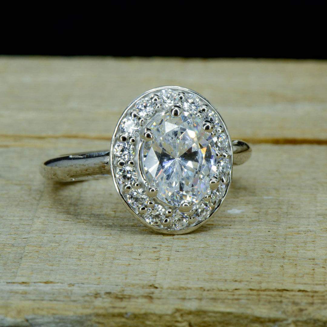 Oval Diamond Halo Ring