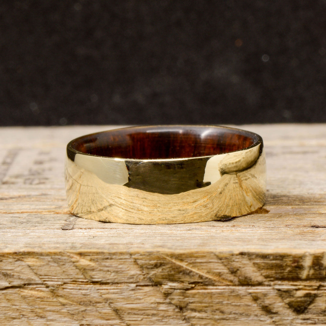 Gold with Desert Ironwood Inlay