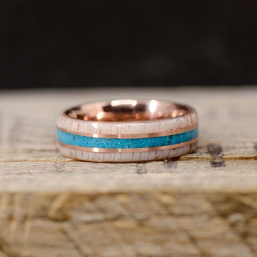 Turquoise, Antler, Rose Gold