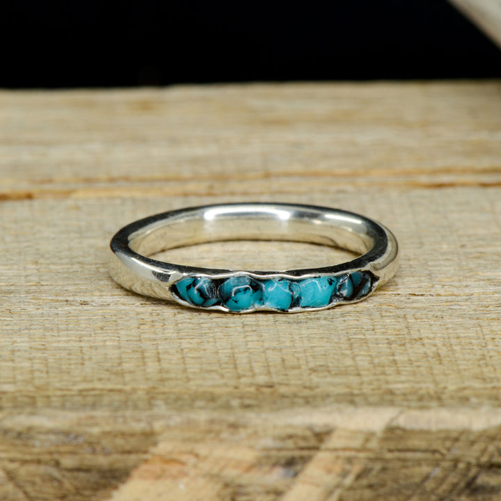 Raw Cut Turquoise Channel Ring