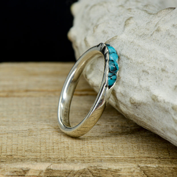 Raw Cut Turquoise Channel Ring