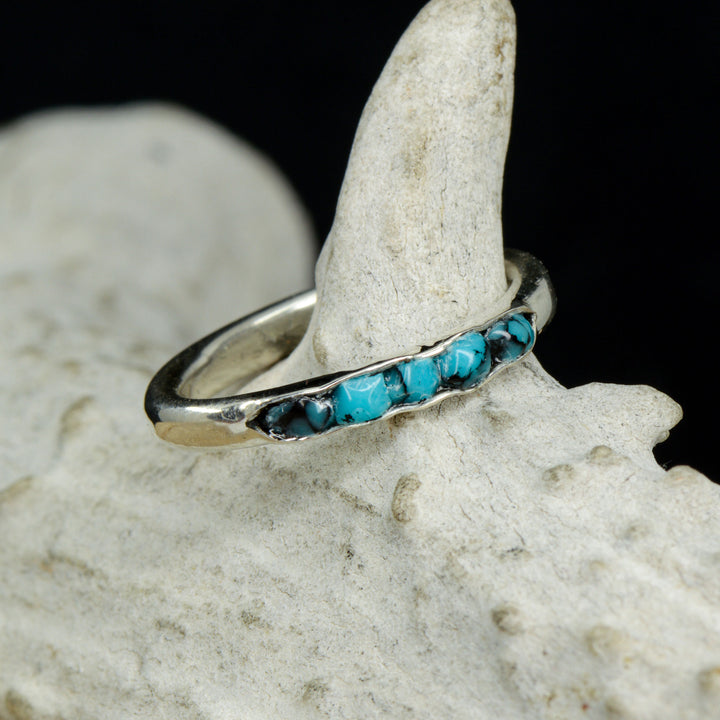 Raw Cut Turquoise Channel Ring