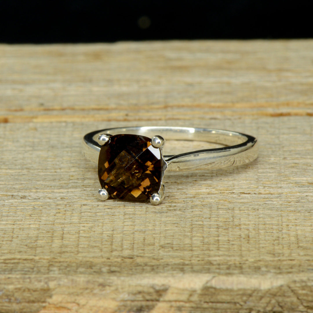 Smokey Quartz Solitaire Ring