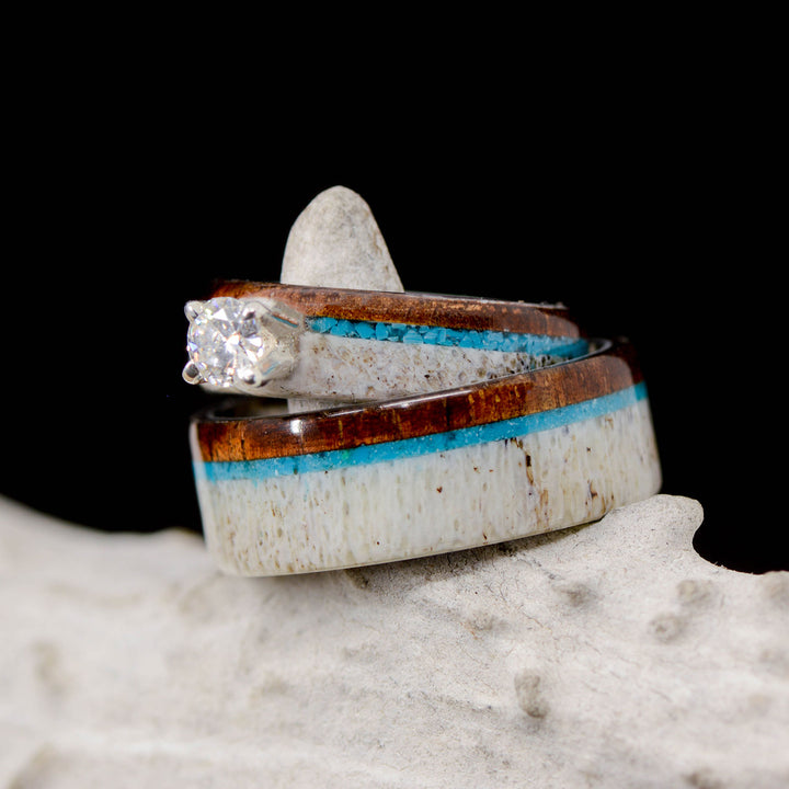 Turquoise, Koa, Antler, and Diamond