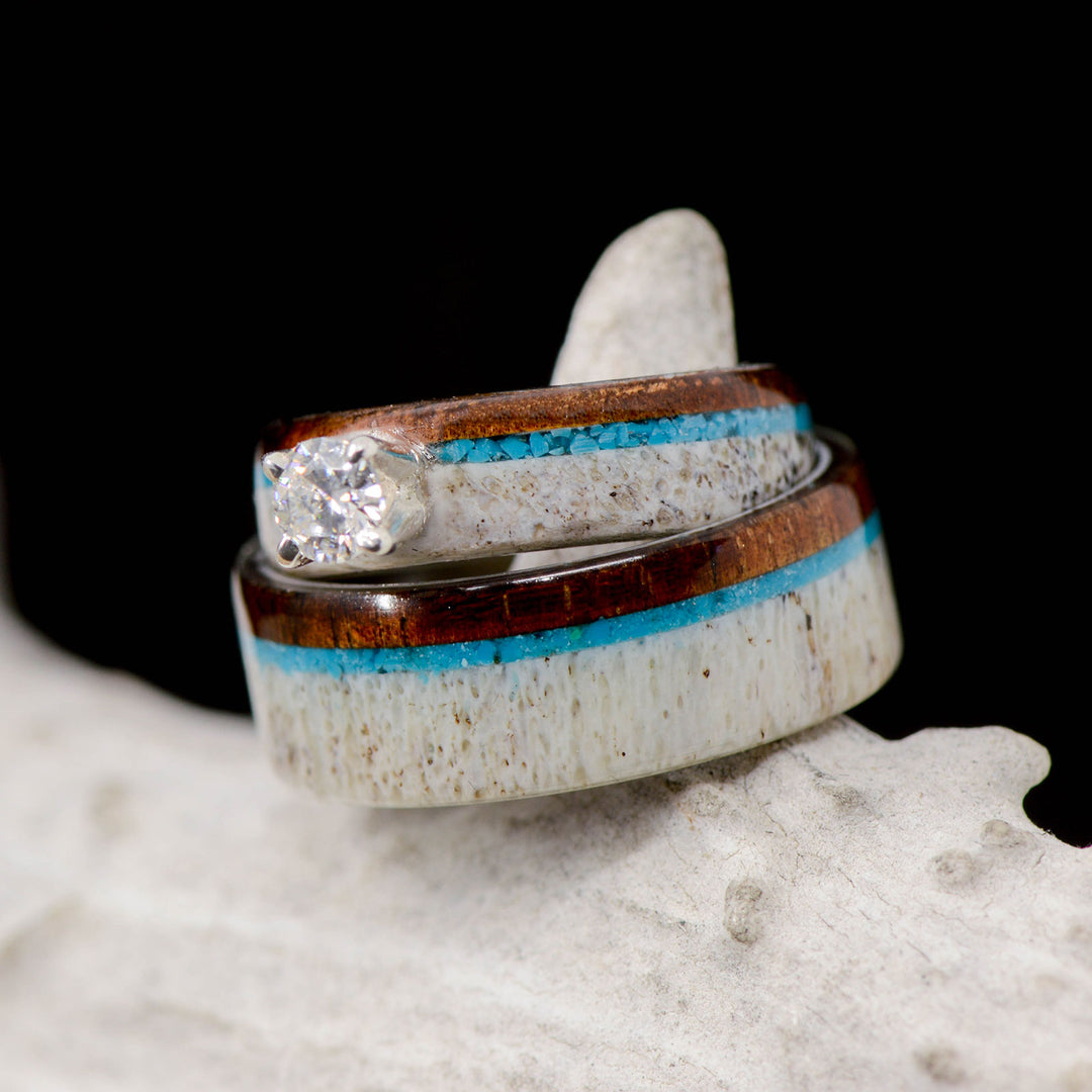 Turquoise, Koa, Antler, and Diamond