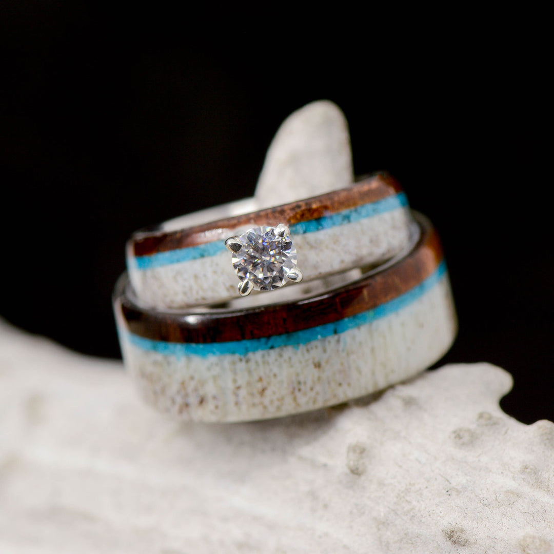 Turquoise, Koa, Antler, and Diamond