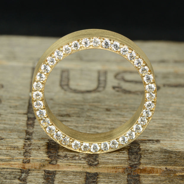 Gold Band with Side Set Diamonds