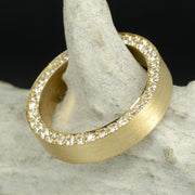 Gold Band with Side Set Diamonds