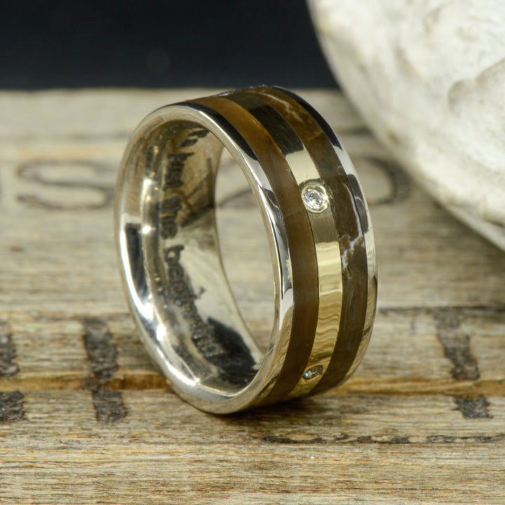 Gold & Diamonds with Petrified Wood Inlays