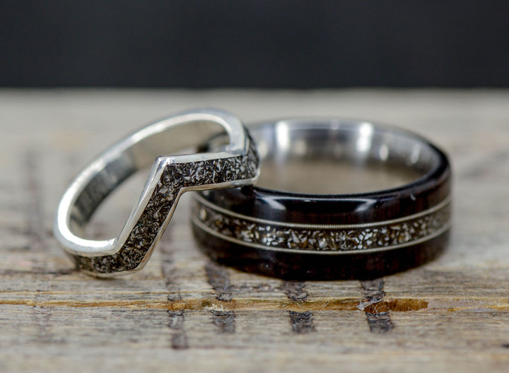 Blackwood, Guitar Strings, Meteorite and Metal V-Ring