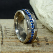 Metal Band with Sapphire Stone Settings