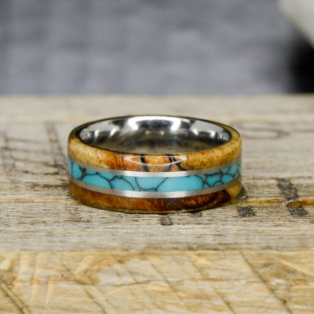Spalted Maple Wood, Turquoise