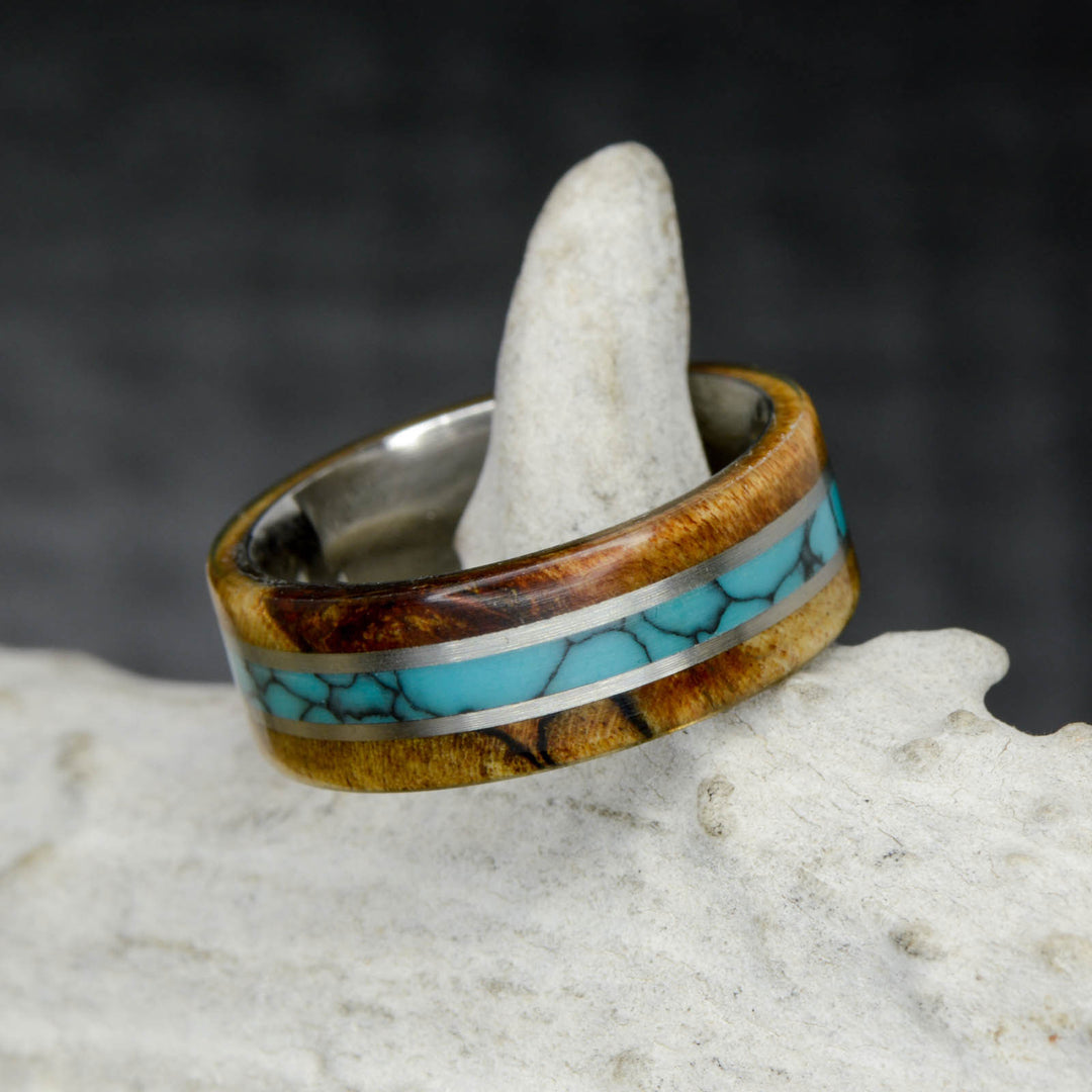 Spalted Maple Wood, Turquoise