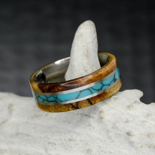 Spalted Maple Wood & Turquoise