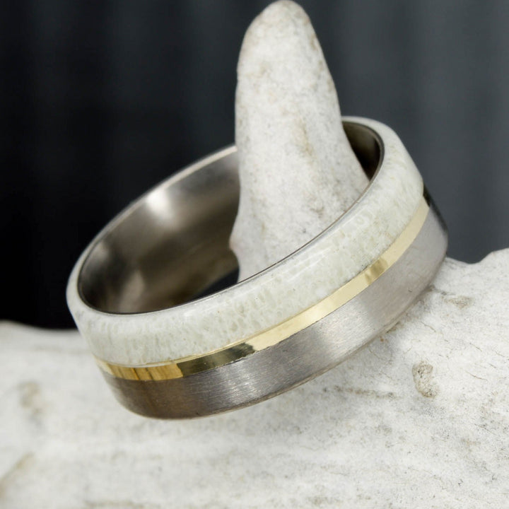 Brushed Metal, Yellow Gold, Antler