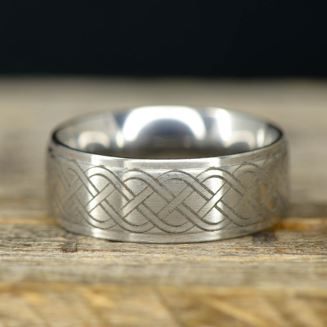 Metal Band with Celtic Knot Engraving