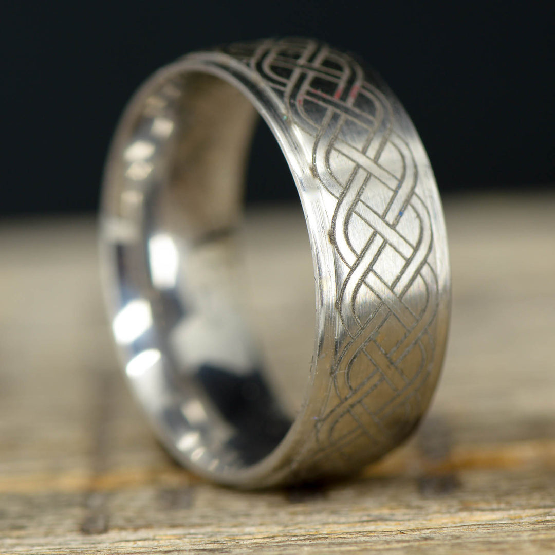 Metal Band with Celtic Knot Engraving