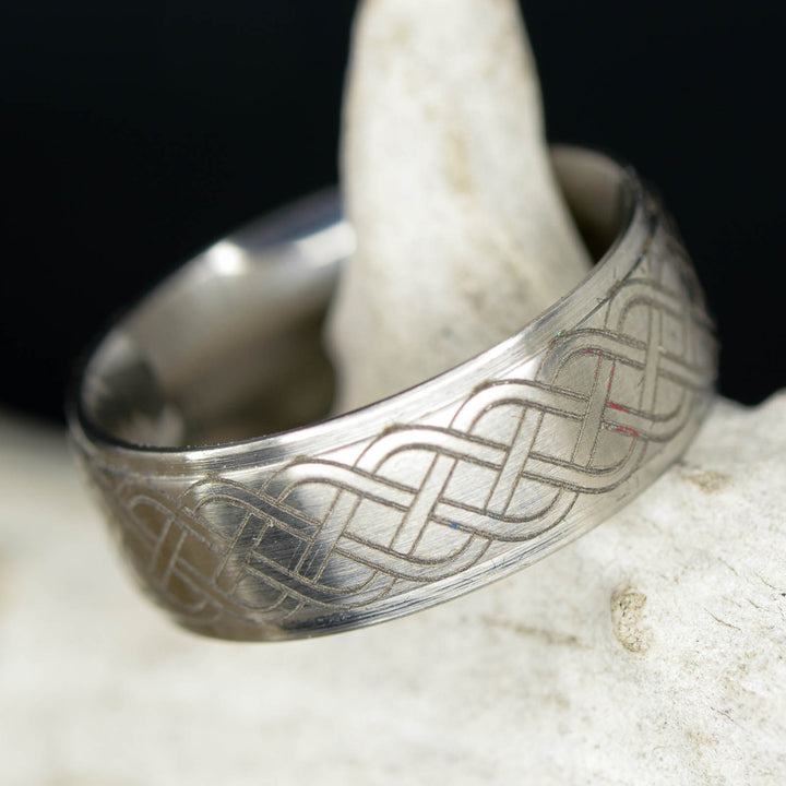 Metal Band with Celtic Knot Engraving