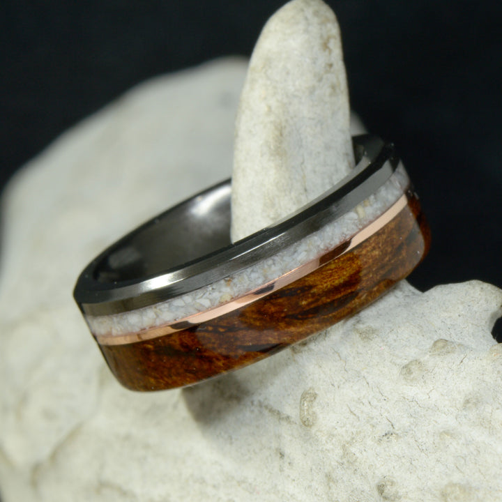 Black Zirconium, White Opal, Rose Gold, & Koa Wood