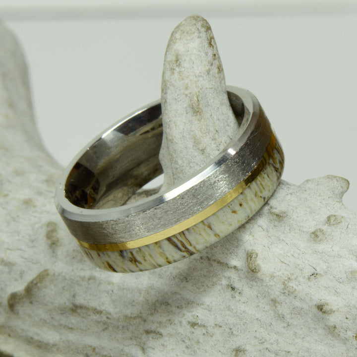 Brushed Metal, Yellow Gold, Antler