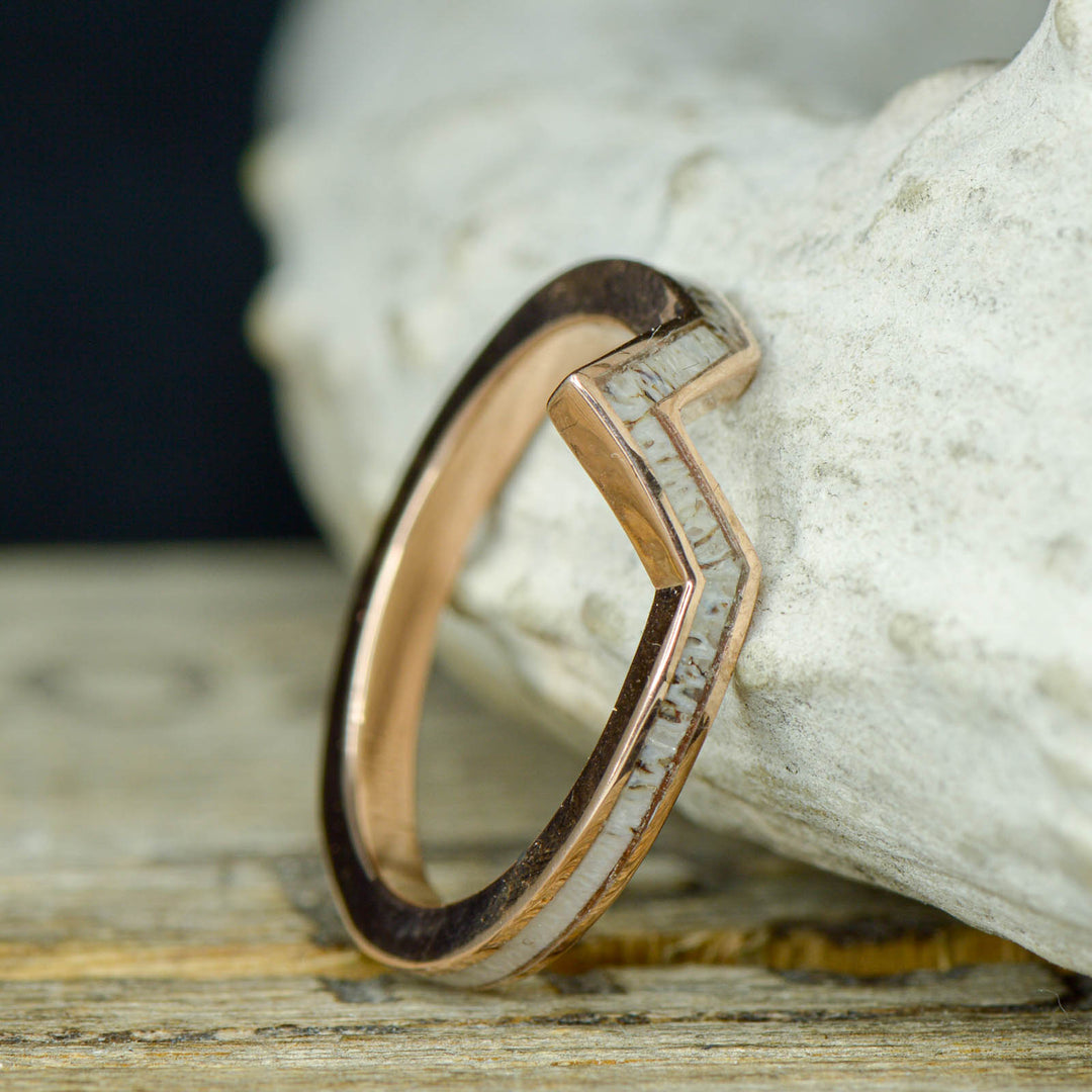 Gold or Silver Antler V-Ring