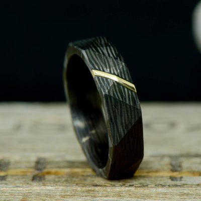 Facet Cut Forged Carbon Fiber & Yellow Gold